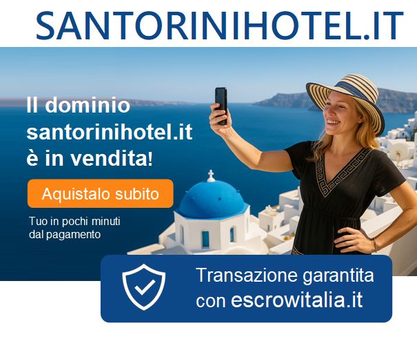 Identità visiva e branding del dominio santorinihotel.it per strutture ricettive a Santorini